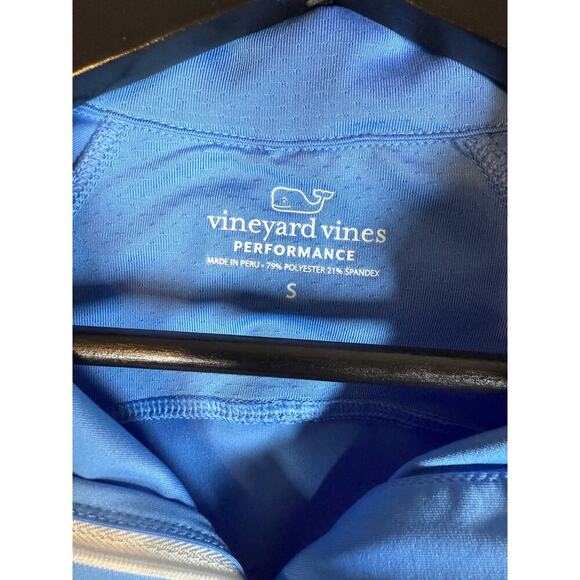 Vineyard Vine Performance Blue 1/4 Zip Pullover Sweater Golf Stretch - Small - Picture 5 of 9